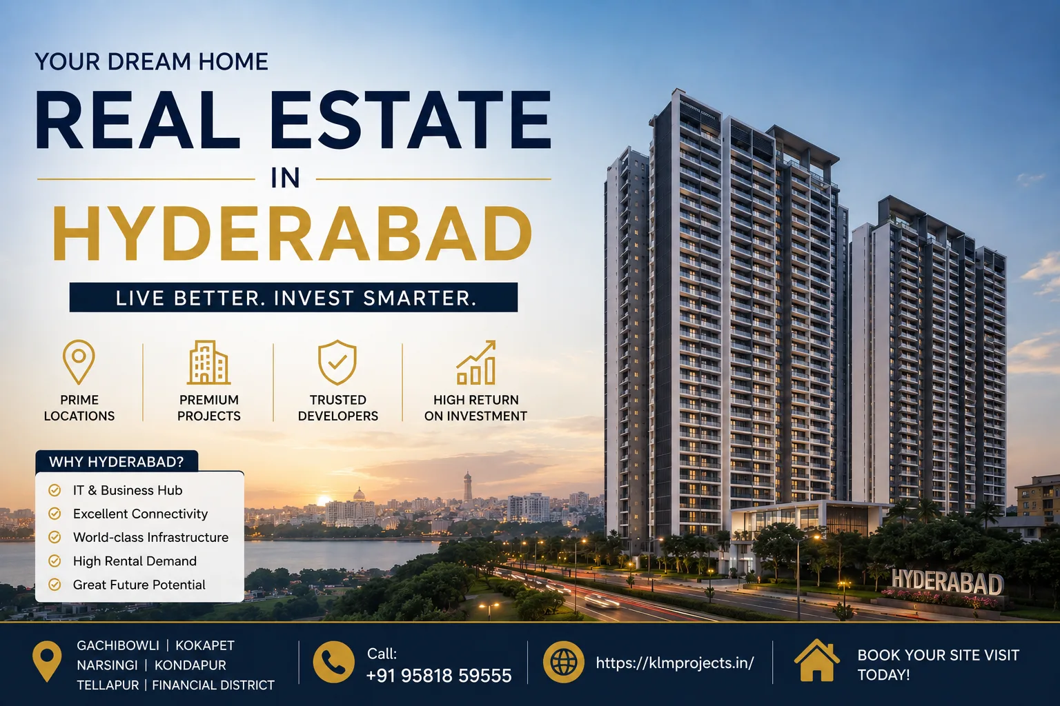 Real Estate at Hyderabad - Apartments, Villas and Plots
